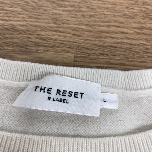The Reset R Label Womens Sweater Size Large Cream Wool Dolman Sleeve Minimalist - Picture 4 of 10